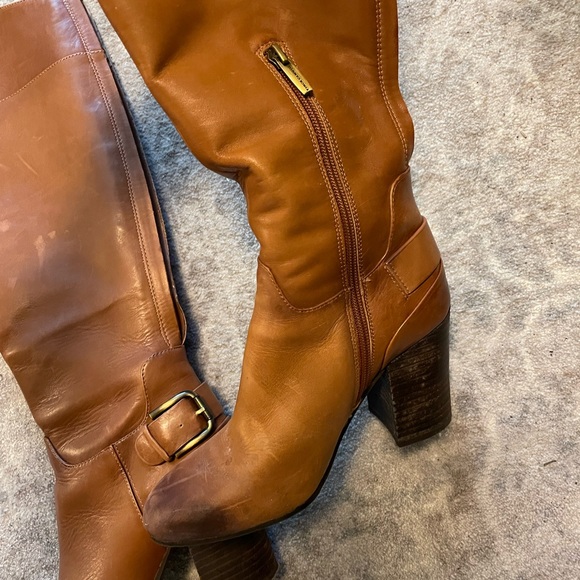 Vince Camuto Leather Knee High Boots Brown - Picture 5 of 6
